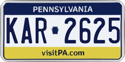 PA license plate KAR2625