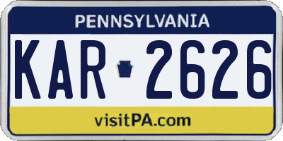 PA license plate KAR2626