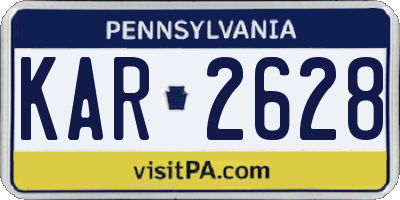 PA license plate KAR2628