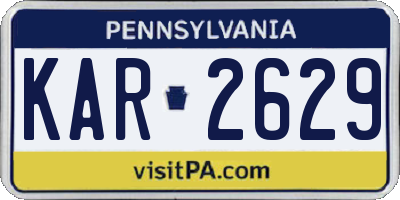 PA license plate KAR2629