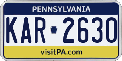PA license plate KAR2630