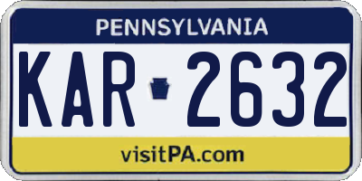 PA license plate KAR2632