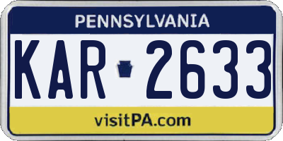 PA license plate KAR2633