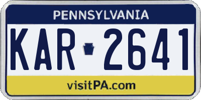 PA license plate KAR2641