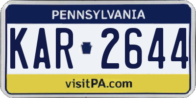 PA license plate KAR2644