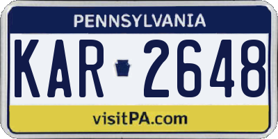 PA license plate KAR2648