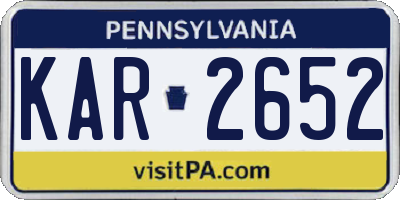 PA license plate KAR2652