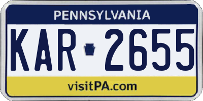 PA license plate KAR2655