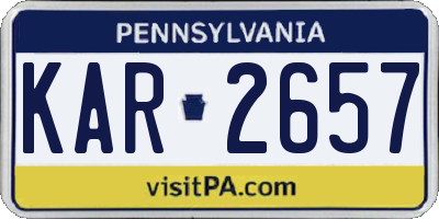 PA license plate KAR2657