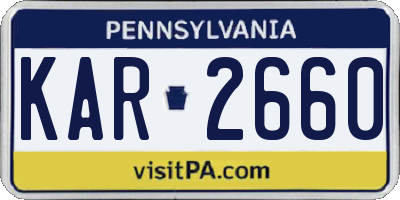 PA license plate KAR2660