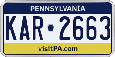PA license plate KAR2663