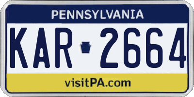 PA license plate KAR2664