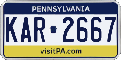 PA license plate KAR2667