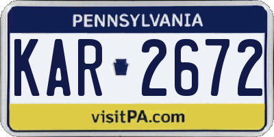 PA license plate KAR2672