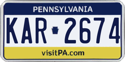 PA license plate KAR2674