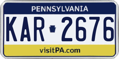 PA license plate KAR2676