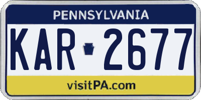 PA license plate KAR2677