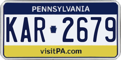 PA license plate KAR2679