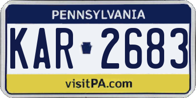 PA license plate KAR2683