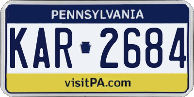 PA license plate KAR2684
