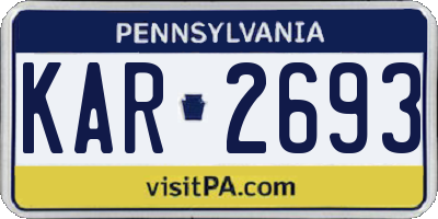 PA license plate KAR2693