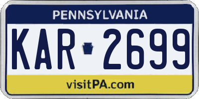PA license plate KAR2699