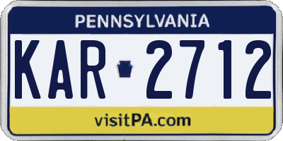 PA license plate KAR2712