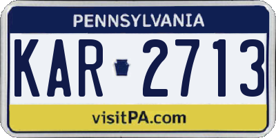 PA license plate KAR2713