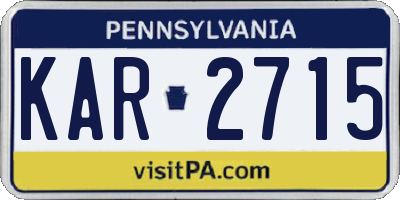 PA license plate KAR2715