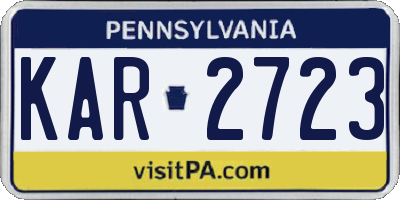 PA license plate KAR2723