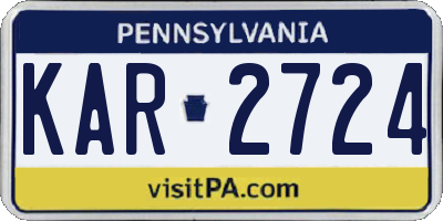 PA license plate KAR2724