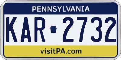 PA license plate KAR2732