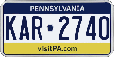 PA license plate KAR2740