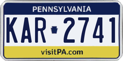 PA license plate KAR2741