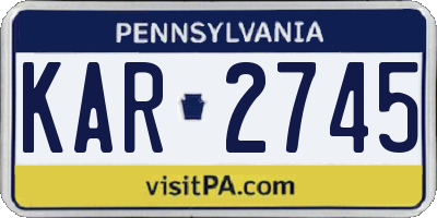 PA license plate KAR2745