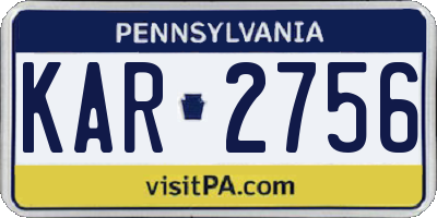 PA license plate KAR2756