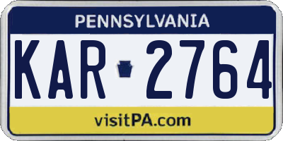 PA license plate KAR2764
