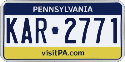 PA license plate KAR2771