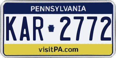 PA license plate KAR2772