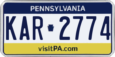 PA license plate KAR2774