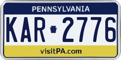 PA license plate KAR2776
