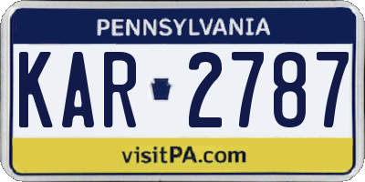 PA license plate KAR2787