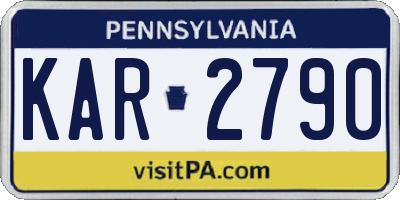 PA license plate KAR2790