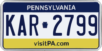 PA license plate KAR2799