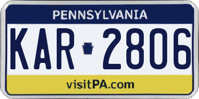 PA license plate KAR2806