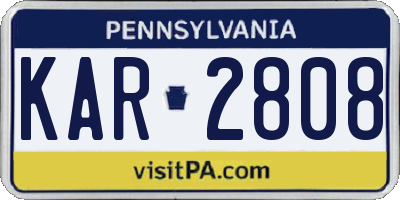 PA license plate KAR2808