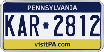 PA license plate KAR2812