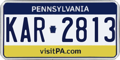 PA license plate KAR2813