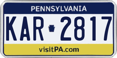 PA license plate KAR2817