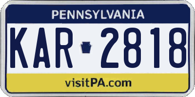 PA license plate KAR2818